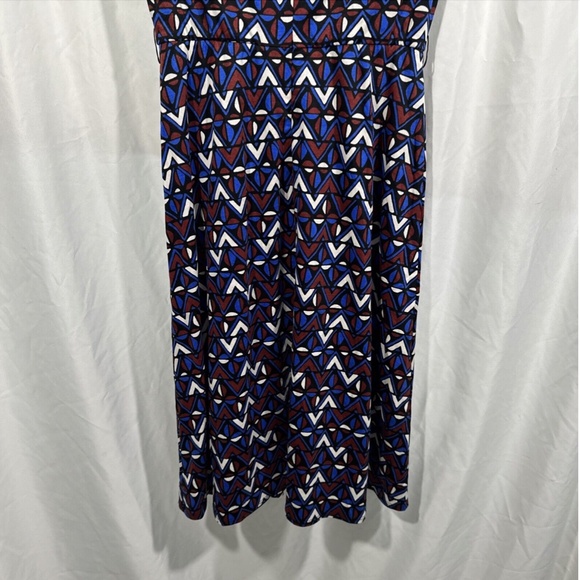 NEW $295‎ WEEKEND MAX MARA [ XS ] Thomas Geometric Tie Flare Dress In Blue - Picture 15 of 15